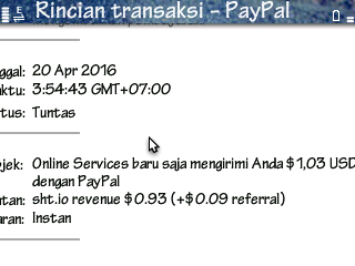 Bukti Pembayaran URL SHORTENER sht.io April 2016