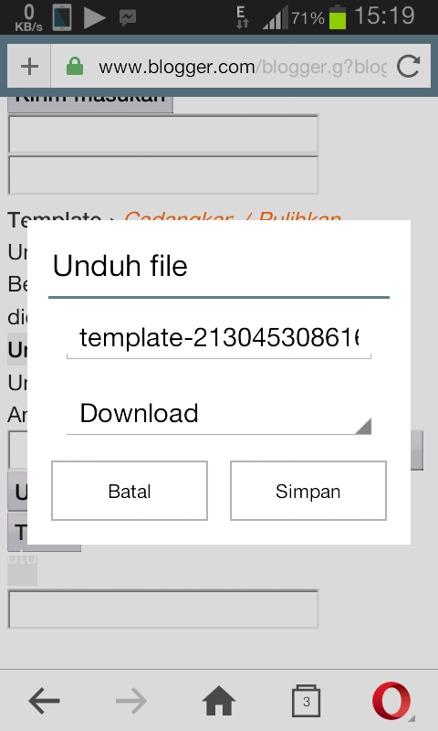 Edit Template Blogger via HP java symbian android